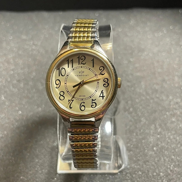 Timex Viewpoint CC3D82500, Women's 2-Tone Expansion Band Watch, Champagne Dial - Picture 1 of 7